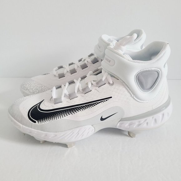 NEW Nike Alpha Huarache Elite 4 Mid Baseball Cleats FD2744-100 Size 8 White main image 4